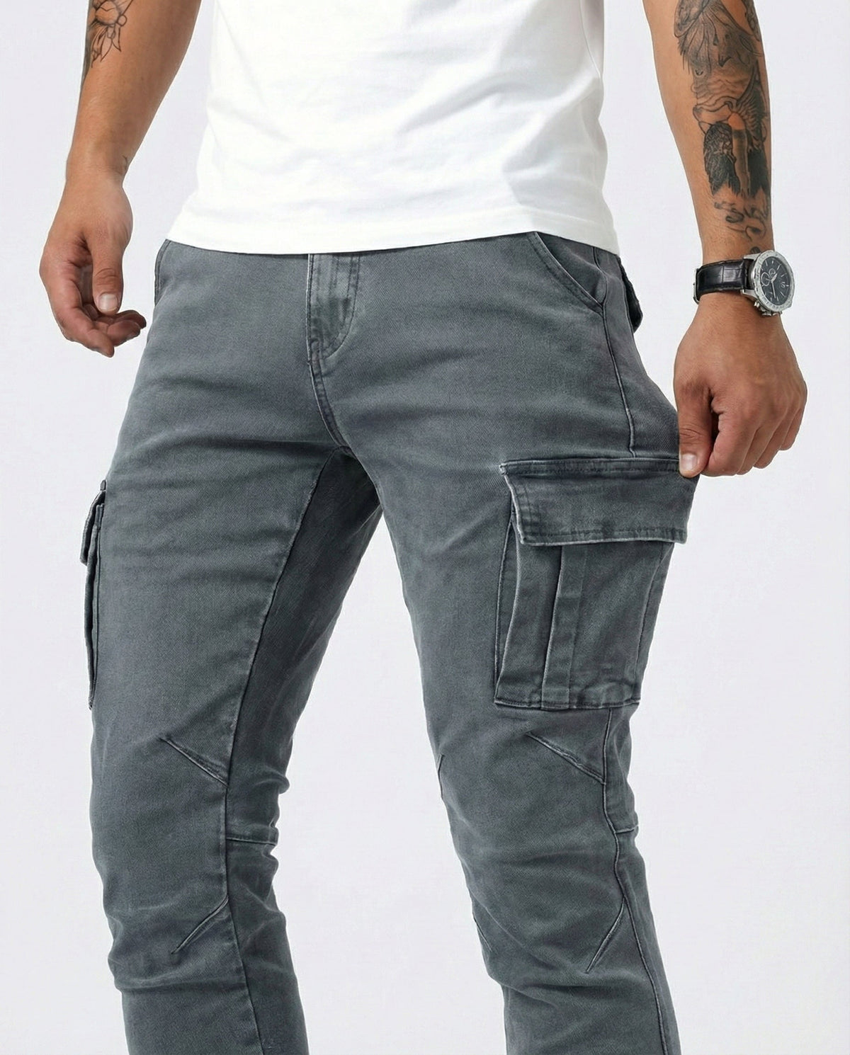 Gregorio | Vaquero Cargo Slim Elástico para Hombre