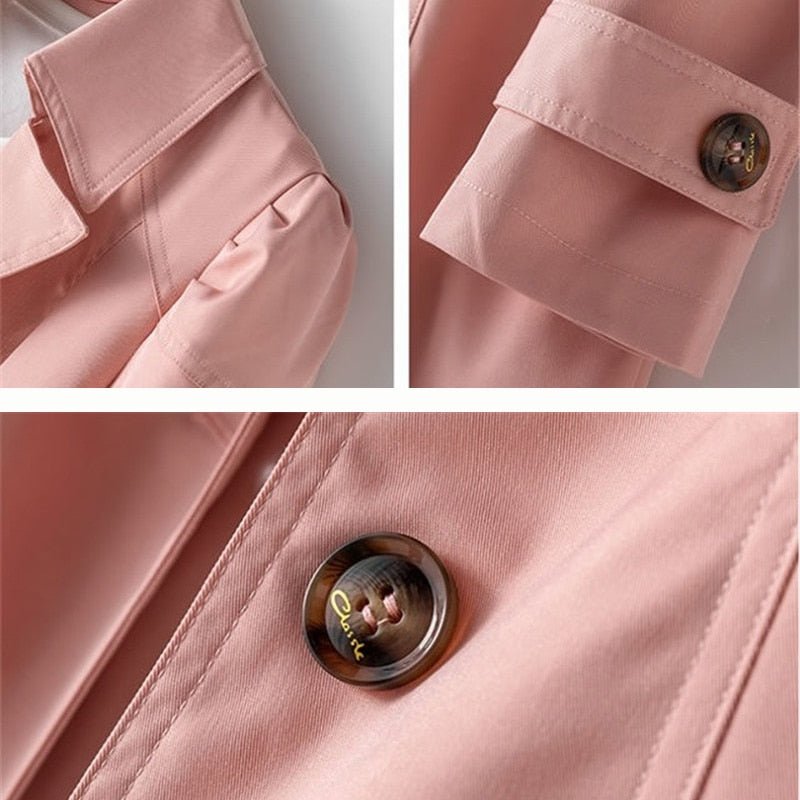 Greta | Gabardina Entallada con Solapas y Botones para Mujer