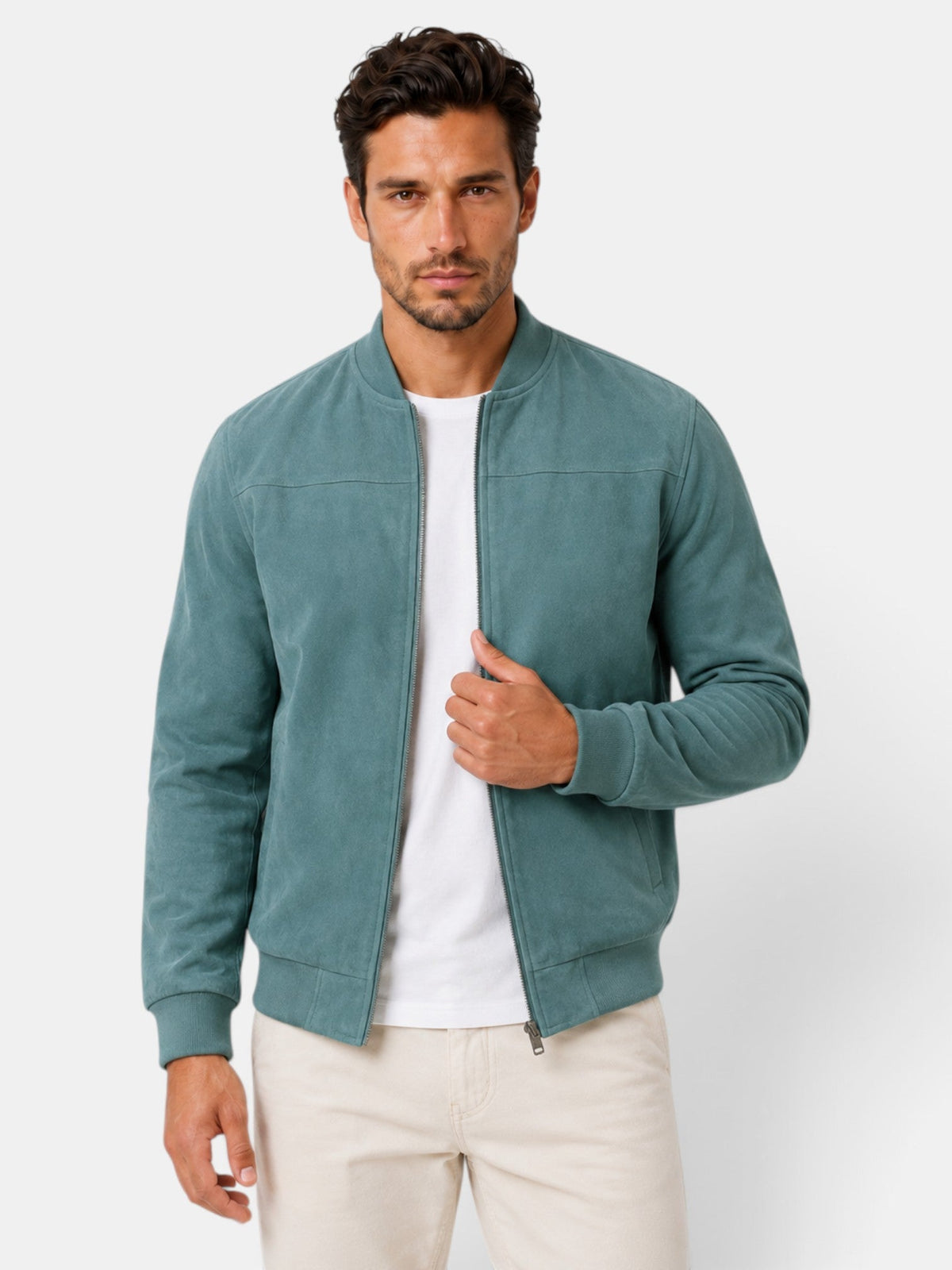 Héctor | Chaqueta de Hombre Efecto Ante Estilo Urbano - Azul