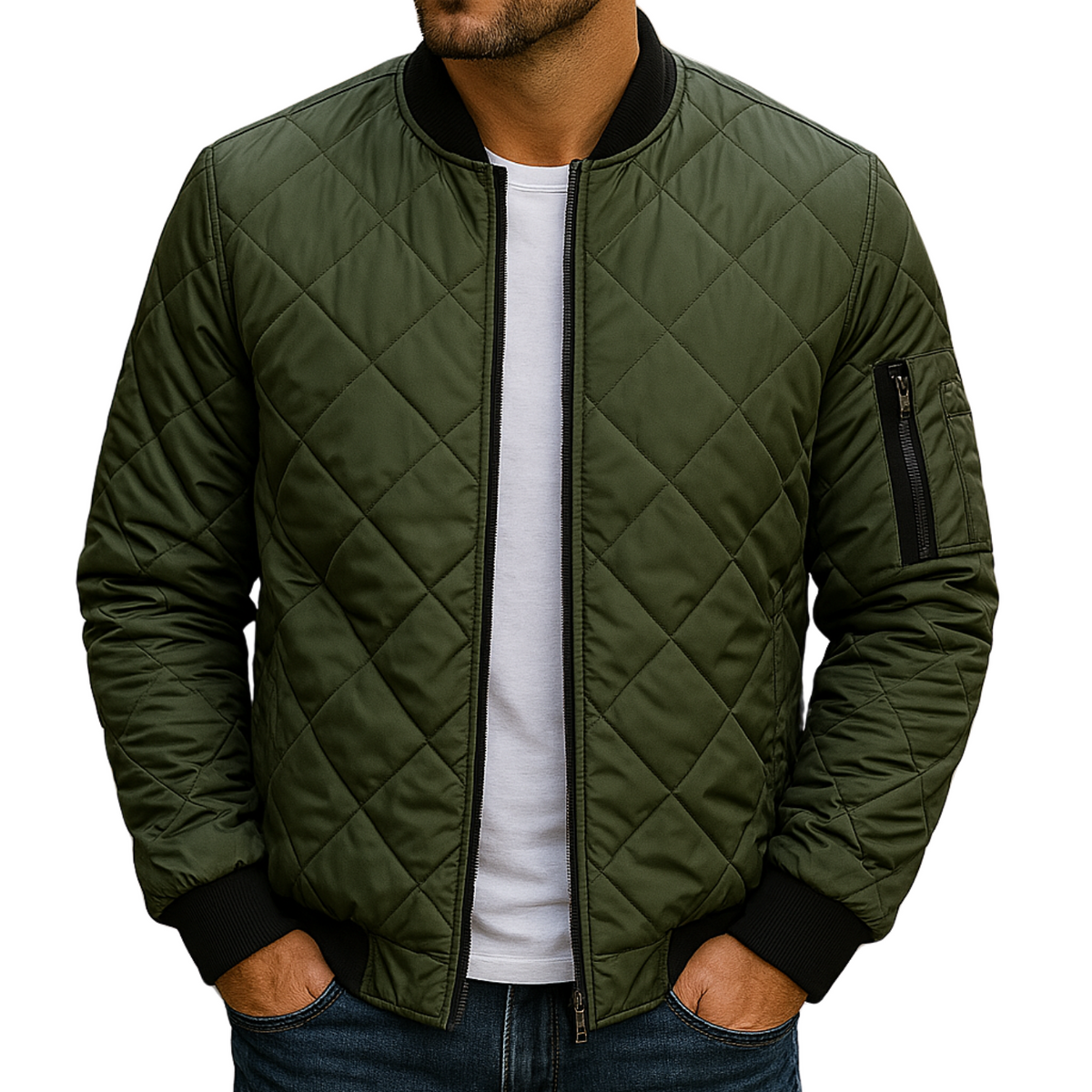 Azel | Chaqueta de Algodón con Patrón de Rombos