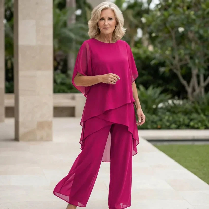 Iris | Conjunto — Blusa Asimétrica y Pantalón Pierna Ancha