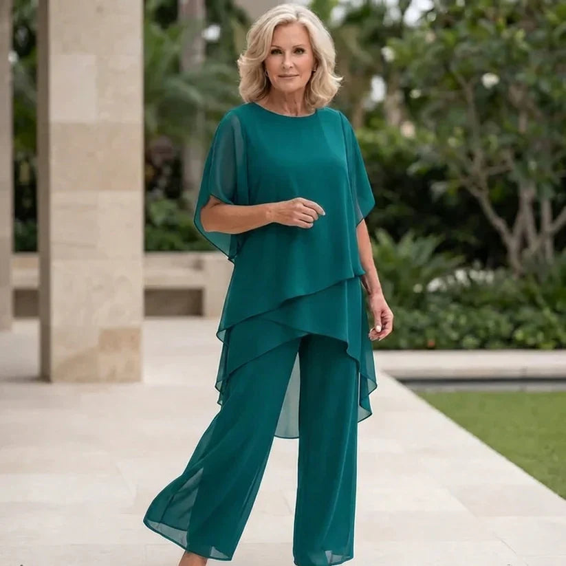 Iris | Conjunto — Blusa Asimétrica y Pantalón Pierna Ancha