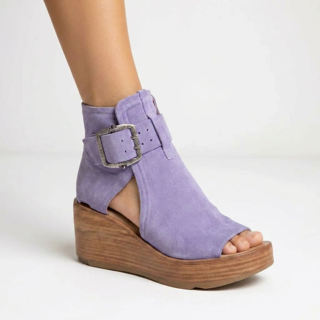 Amélie | Botines de Cuña Abiertos Estilo Moderno