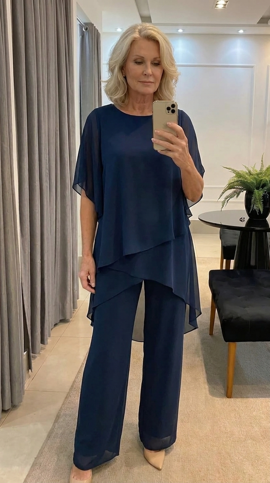 Iris | Conjunto — Blusa Asimétrica y Pantalón Pierna Ancha
