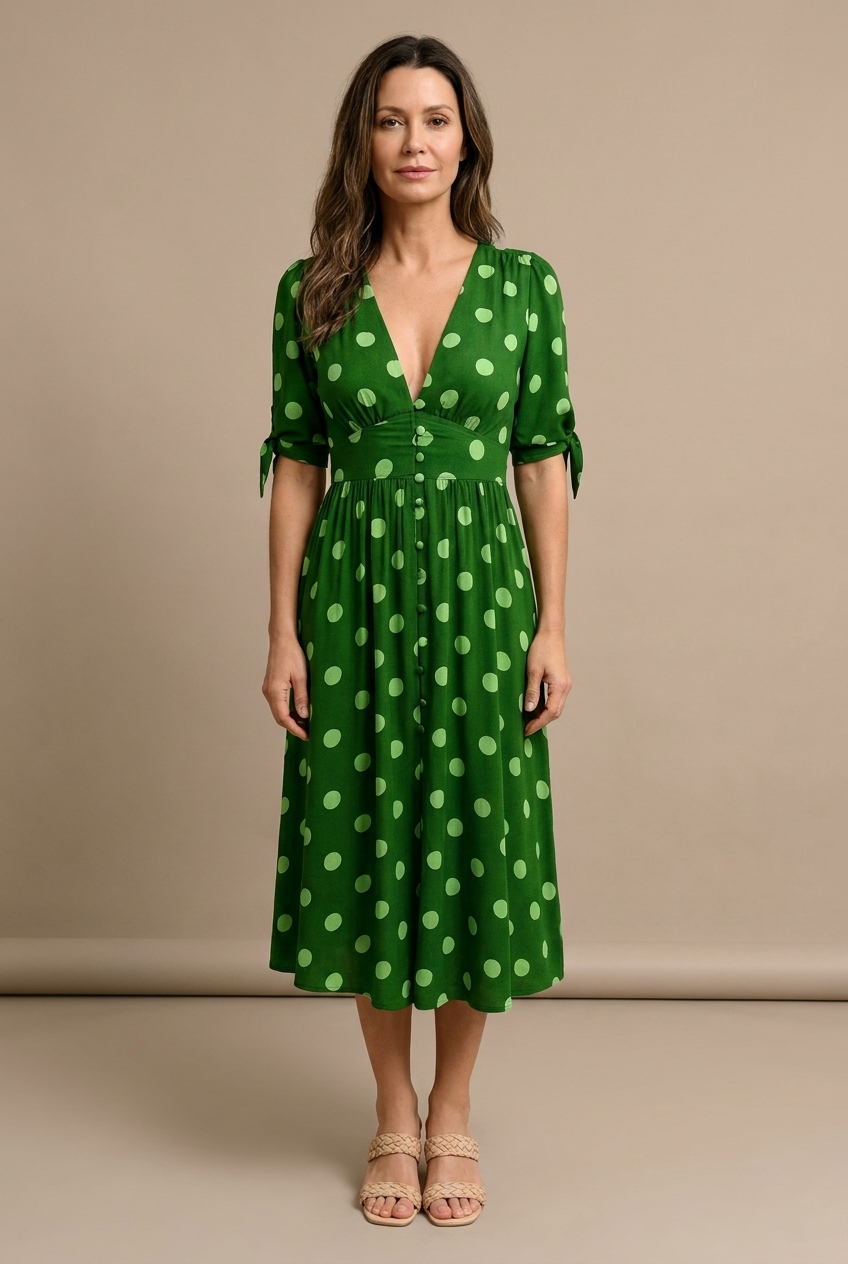 Valentina | Vestido Moderno de Lunares