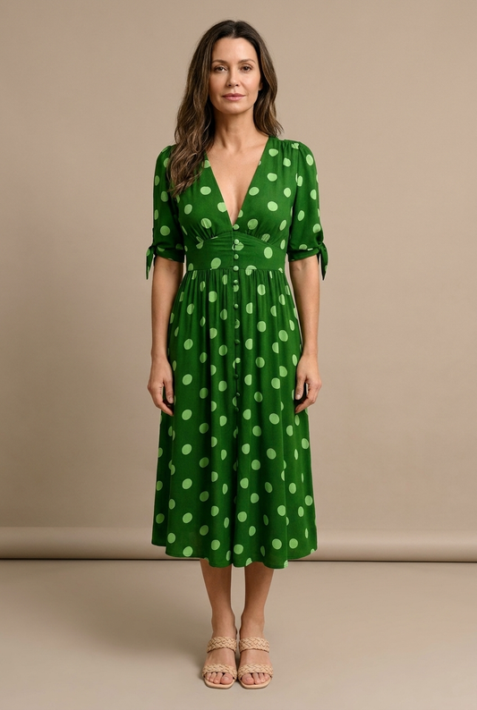 Valentina | Vestido Moderno de Lunares