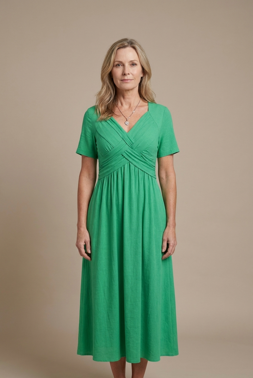 Amalia | Vestido Midi Elegante con Silueta Cruzada