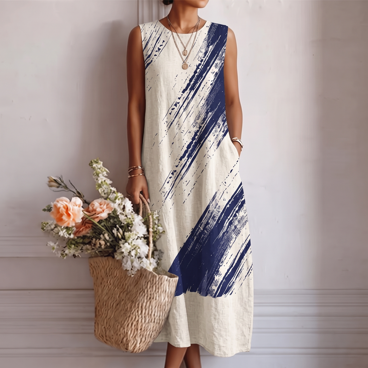 Elena | Vestido Midi Elegante del Día de Día