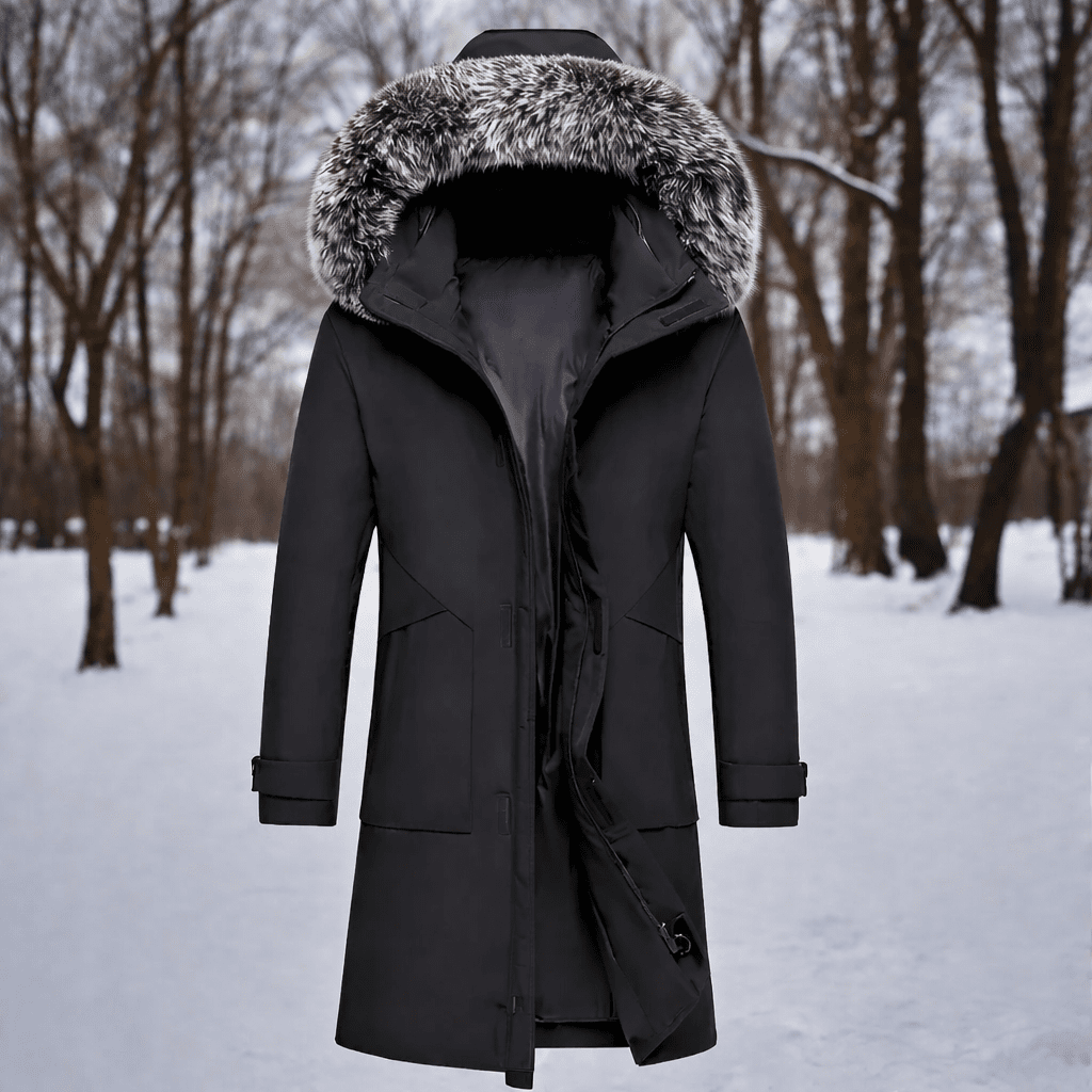Higinio | Parka de Invierno Cortavientos con Capucha de Pelo Sintético