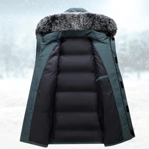 Higinio | Parka de Invierno Cortavientos con Capucha de Pelo Sintético