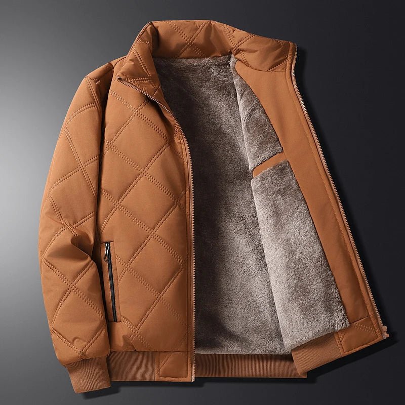 Horacio | Bomber Acolchada en Rombos con Forro Afelpado para Hombre - Camel