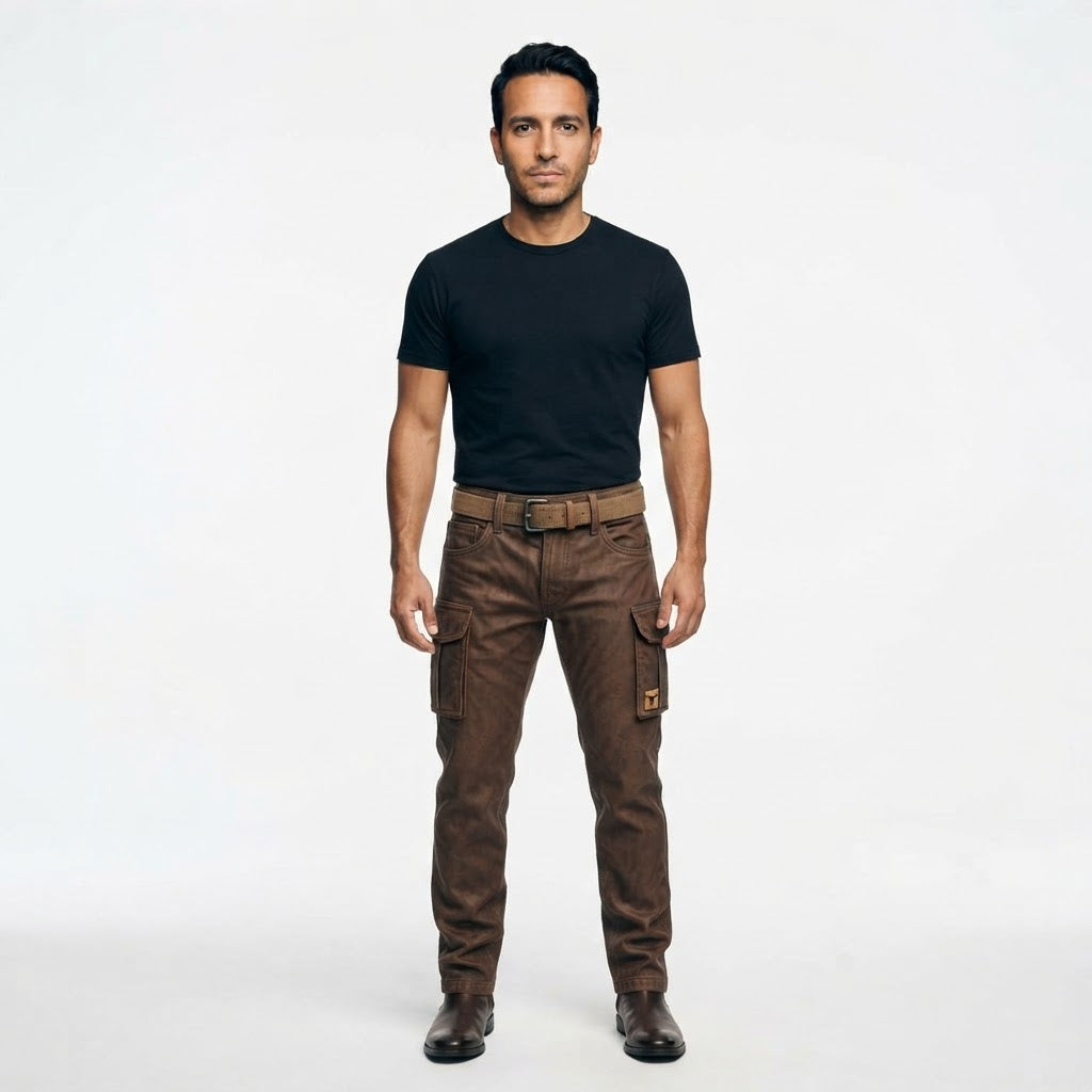 Pantalón utility forrado para hombre en marrón oscuro - Ignacio