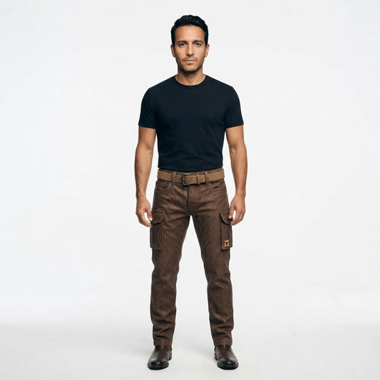 Pantalón utility forrado para hombre en marrón oscuro - Ignacio