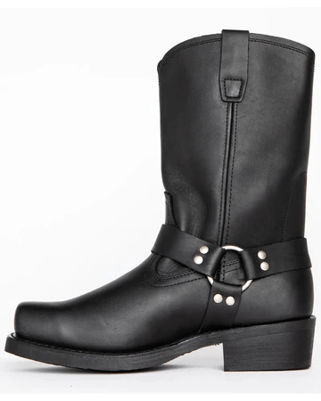 Ildefonso | Botas Moteras de Hombre Efecto Piel con Arnés y Anilla