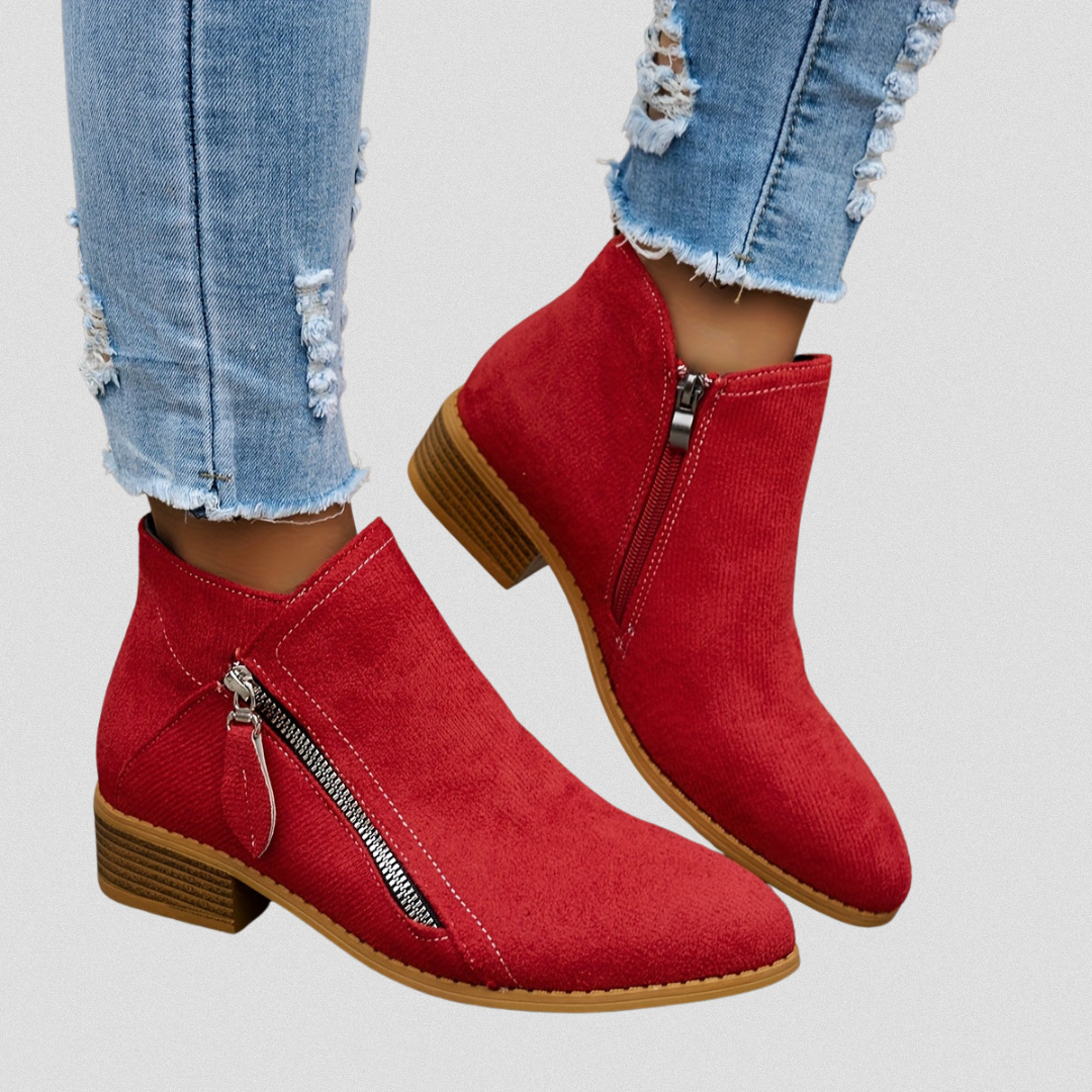Iratxe | Botines Efecto Ante con Cremallera Lateral y Plantilla Acolchada - vista 6