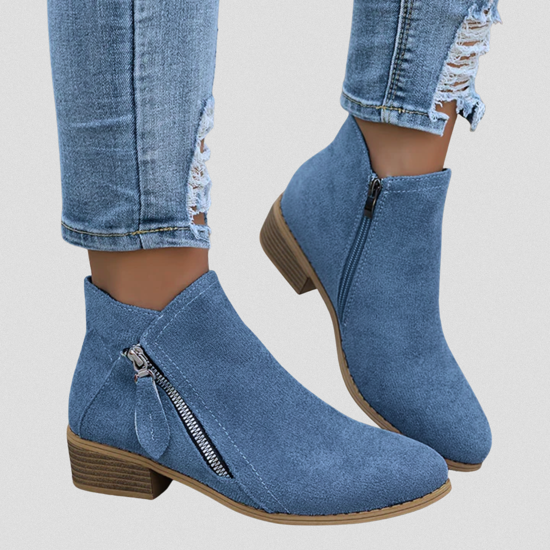 Iratxe | Botines Efecto Ante con Cremallera Lateral y Plantilla Acolchada - vista 8