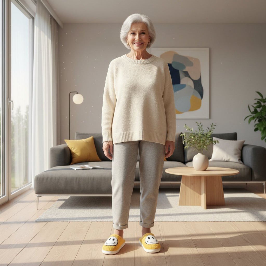 Jacinta | Zapatillas de Casa de Borreguito con Carita Sonriente