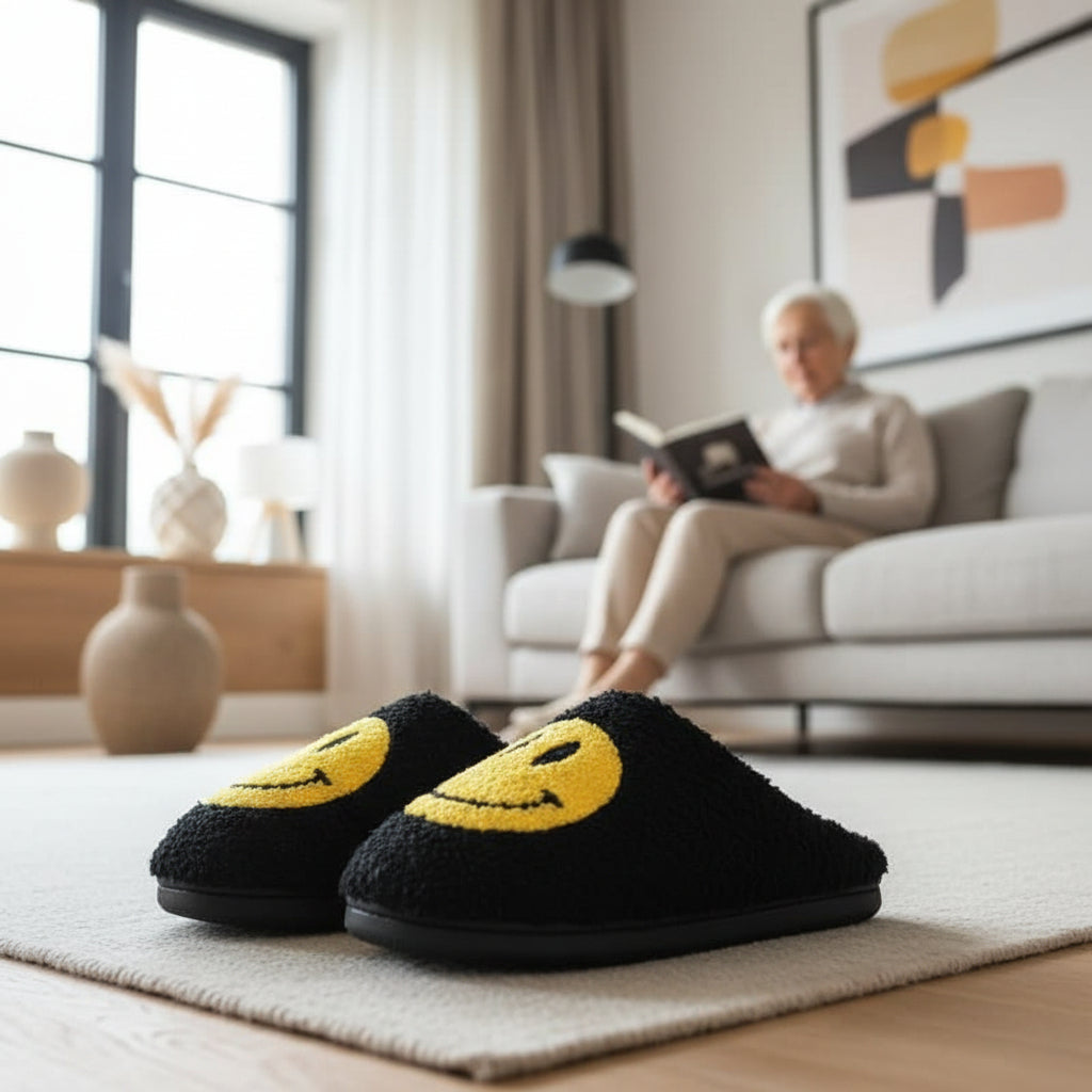 Jacinta | Zapatillas de Casa de Borreguito con Carita Sonriente