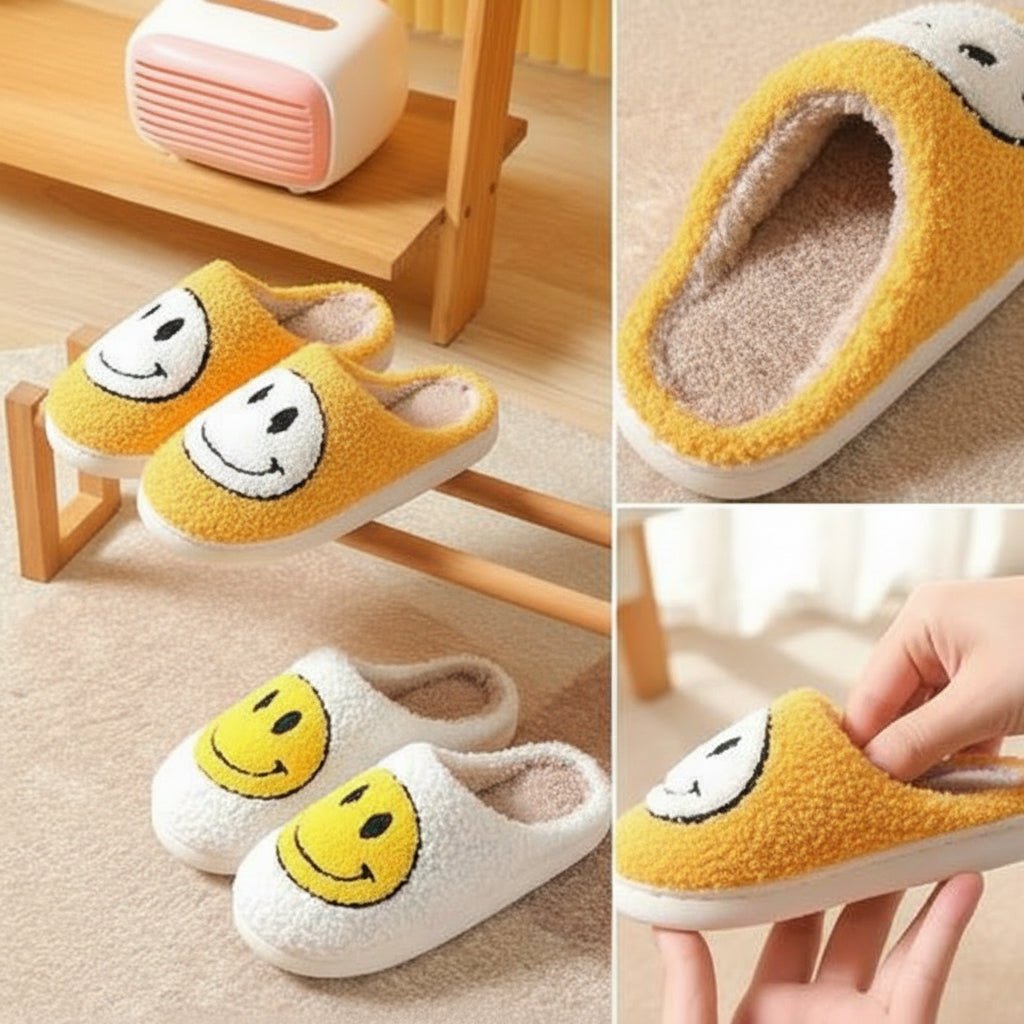 Jacinta | Zapatillas de Casa de Borreguito con Carita Sonriente