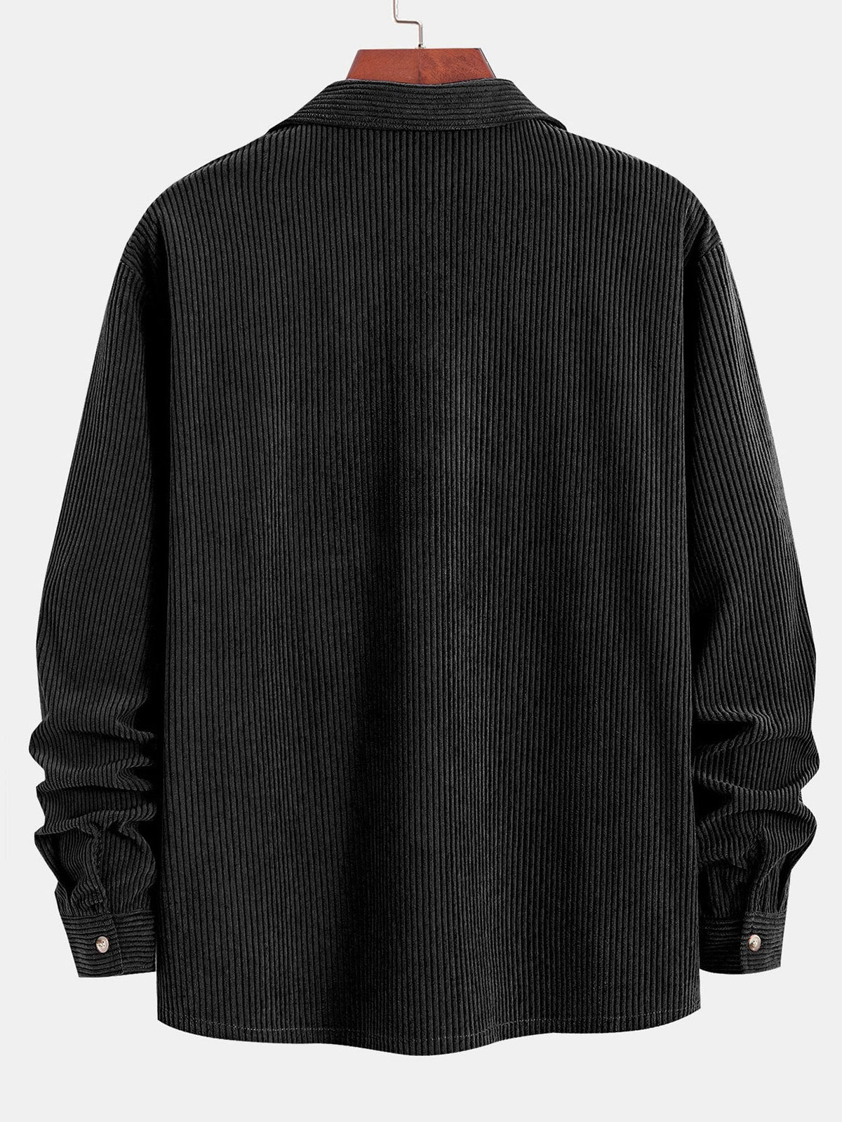 Camisa de Pana de Manga Larga con Cuello Cubano