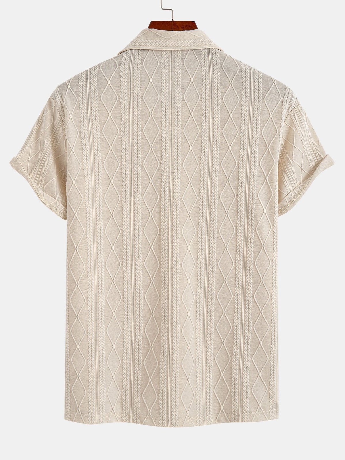 Polo de Punto Jacquard con Rombos Geométricos