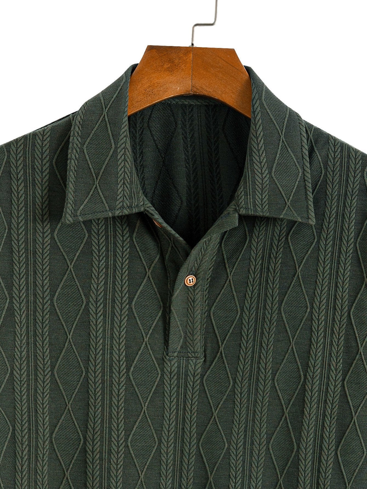 Polo de Punto Jacquard con Rombos Geométricos