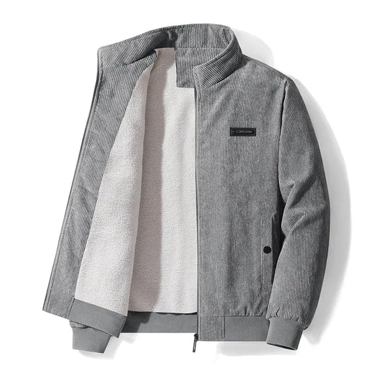 Leandro | Chaqueta de Pana de Hombre con Forro Borreguito - Gris