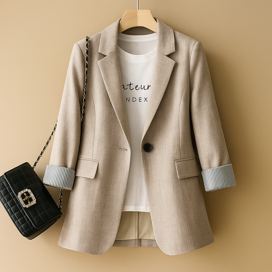 Blazer Entallada Ligera de Manga Larga para Mujer - vista 1