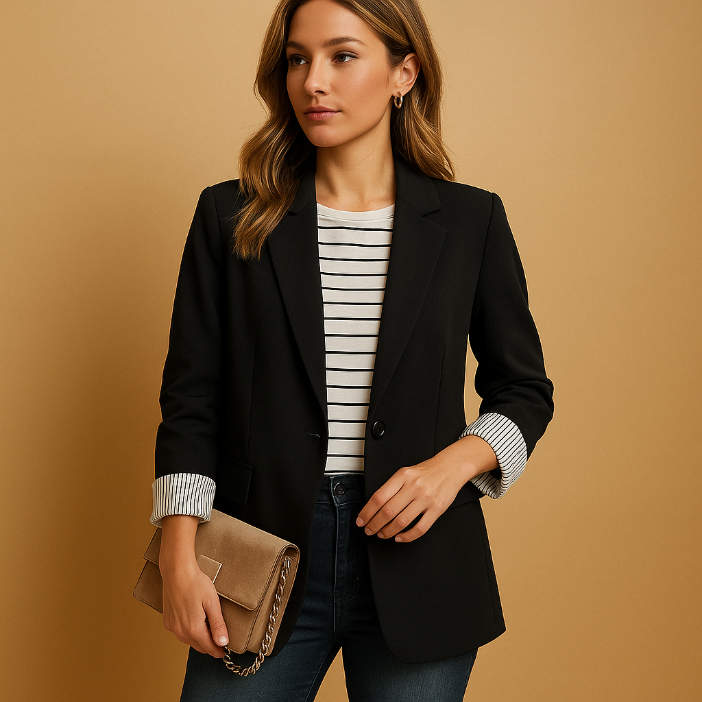 Blazer Entallada Ligera de Manga Larga para Mujer - vista 2