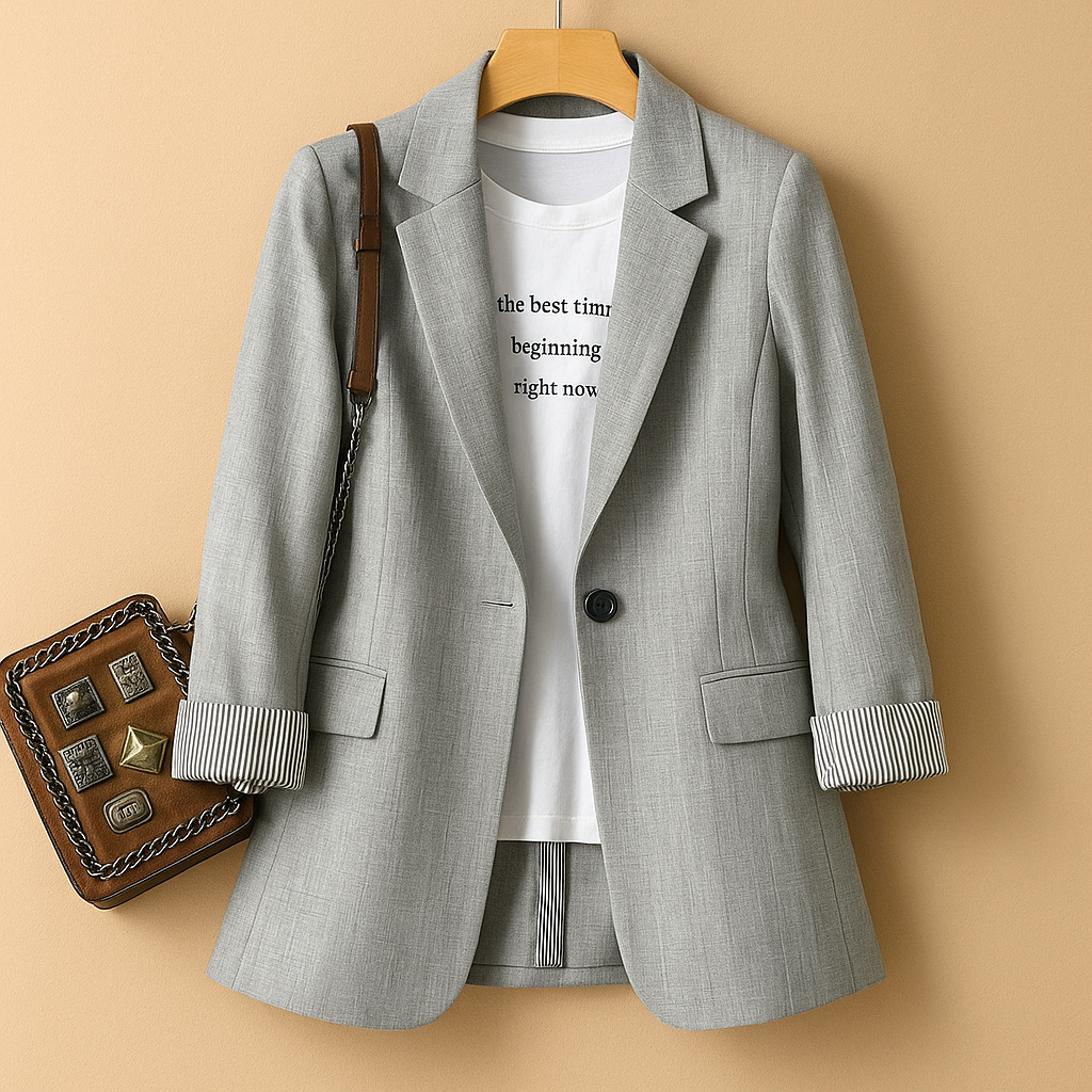 Blazer Entallada Ligera de Manga Larga para Mujer - vista 3