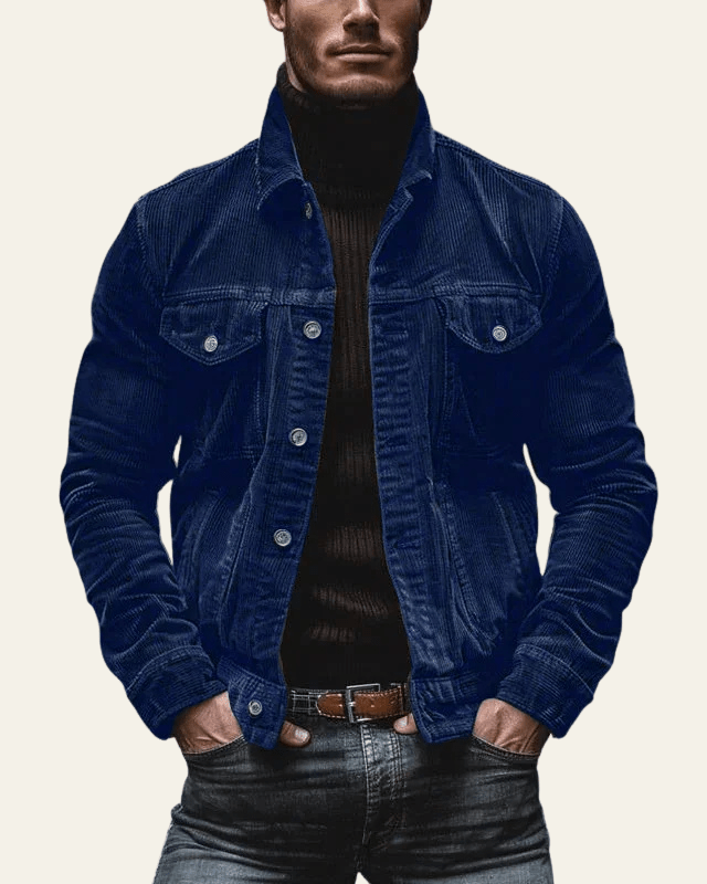Luis | Chaqueta de Pana para Hombre con Botones y Bolsillos de Solapa