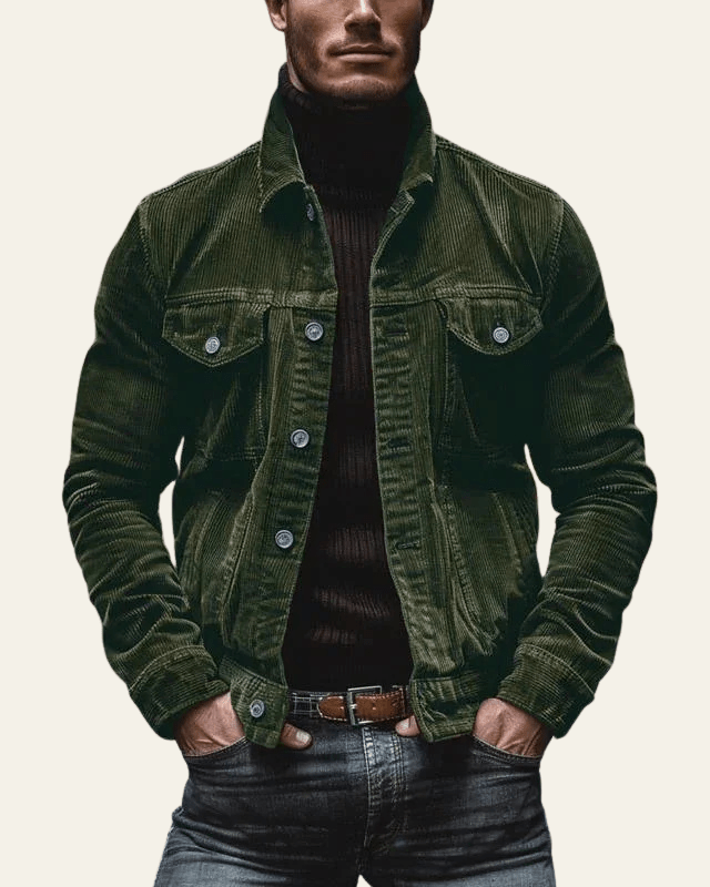 Luis | Chaqueta de Pana para Hombre con Botones y Bolsillos de Solapa