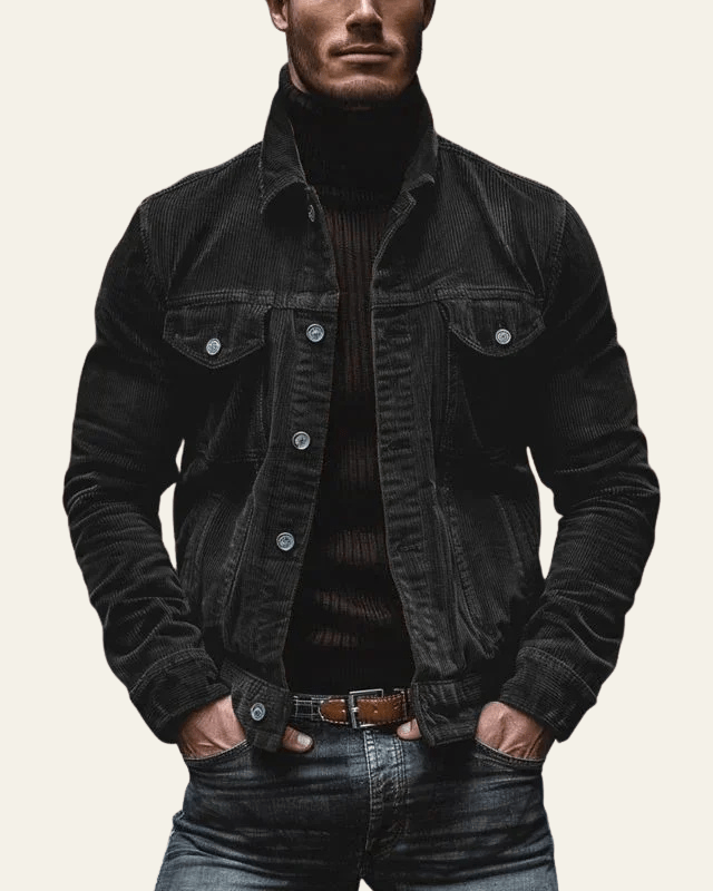 Luis | Chaqueta de Pana para Hombre con Botones y Bolsillos de Solapa