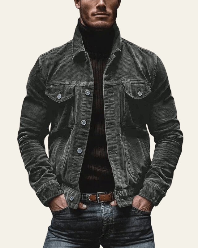 Luis | Chaqueta de Pana para Hombre con Botones y Bolsillos de Solapa