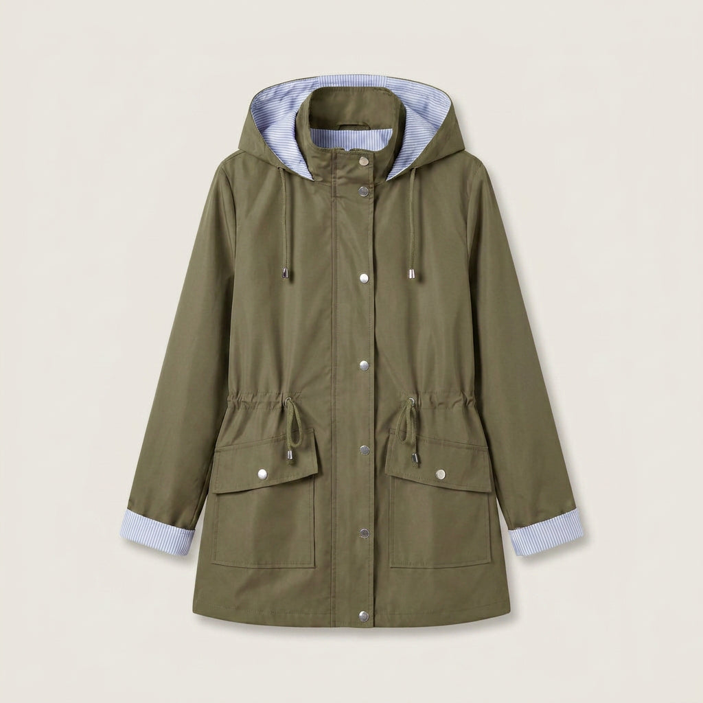 Magdalena | Parka Ligera con Capucha y Cintura Ajustable para Mujer