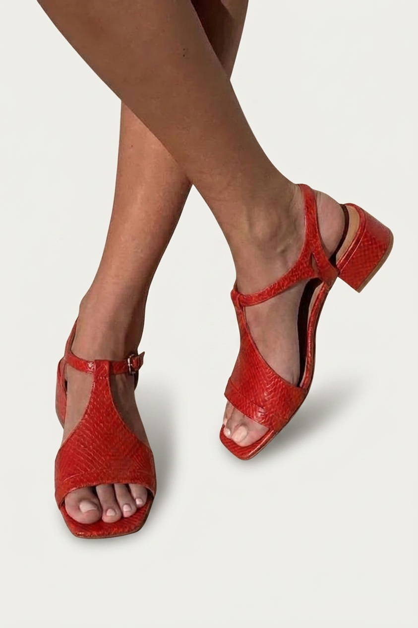 Sandalias tiras mujer metalizadas efecto piel verano