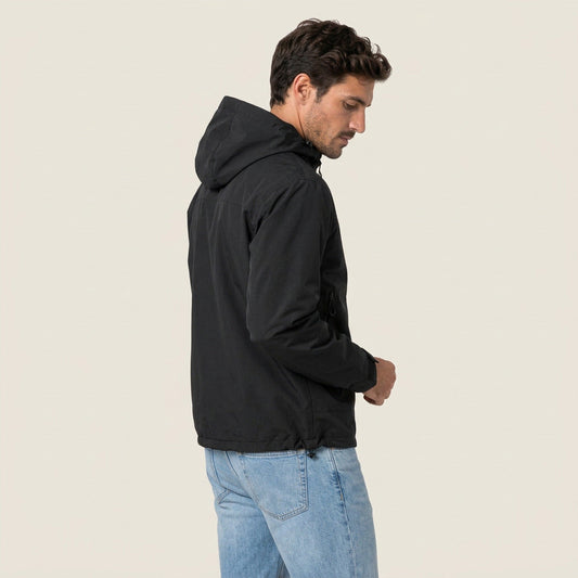 Marcelino | Chaqueta Cortavientos Utility con Capucha y Bolsillos con Cremallera para Hombre