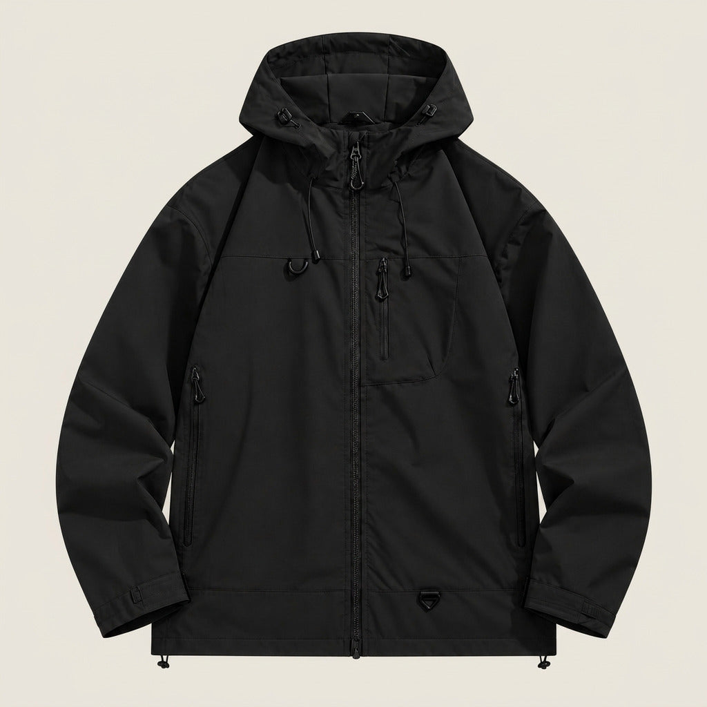 Marcelino | Chaqueta Cortavientos Utility con Capucha y Bolsillos con Cremallera para Hombre