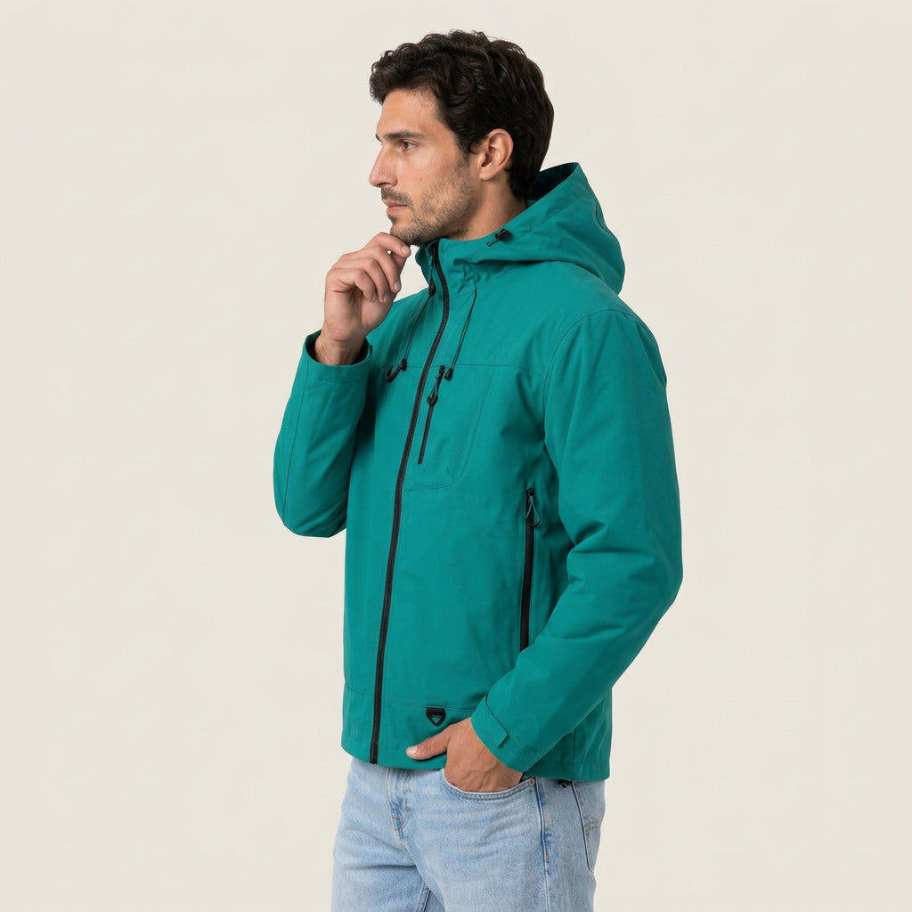 Marcelino | Chaqueta Cortavientos Utility con Capucha y Bolsillos con Cremallera para Hombre