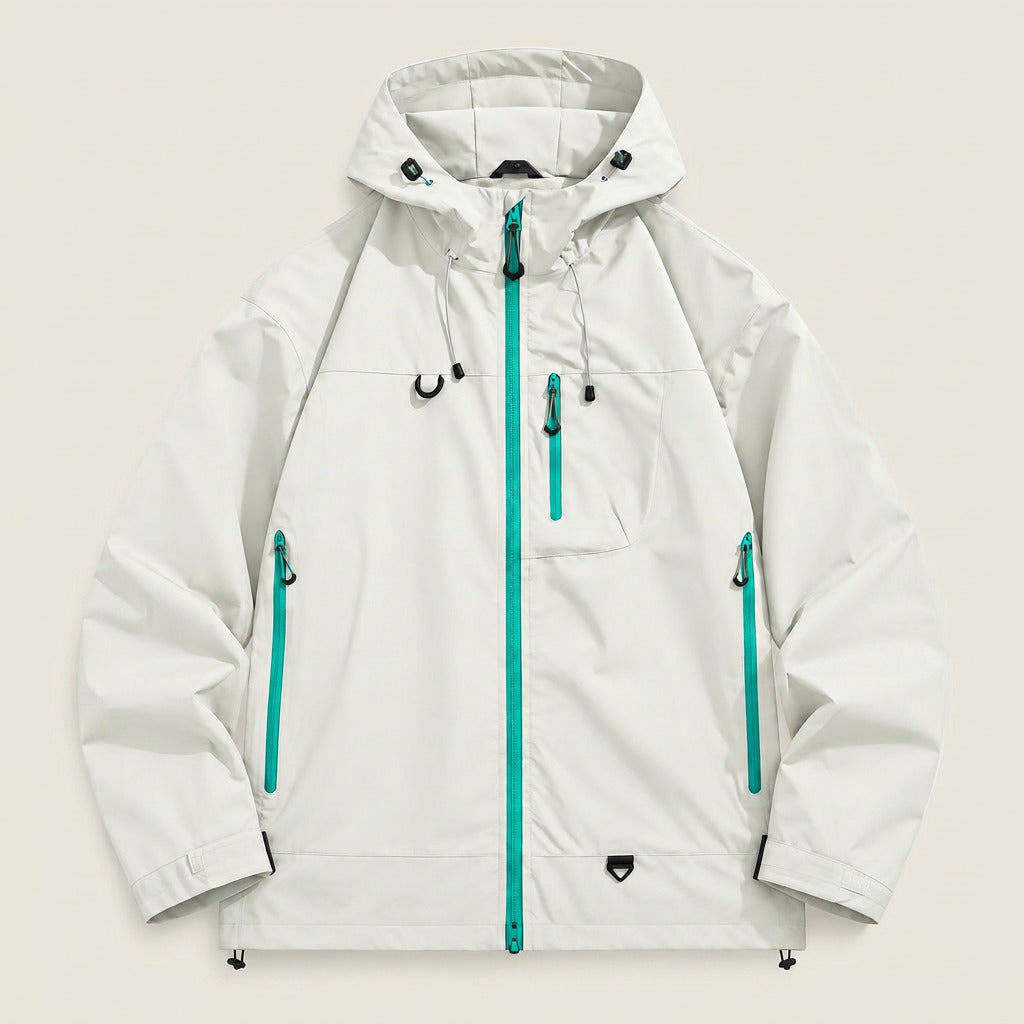 Marcelino | Chaqueta Cortavientos Utility con Capucha y Bolsillos con Cremallera para Hombre
