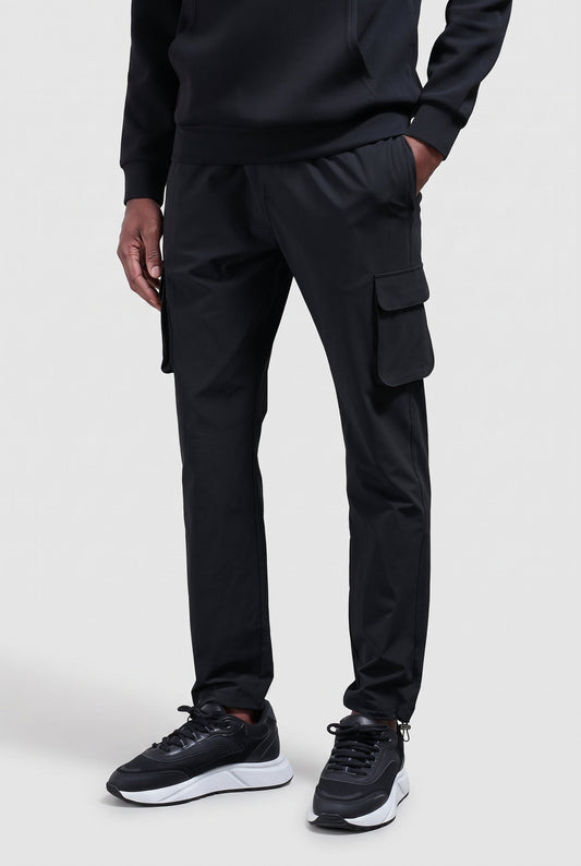 Pantalón cargo slim de hombre negro en ripstop - imagen 1