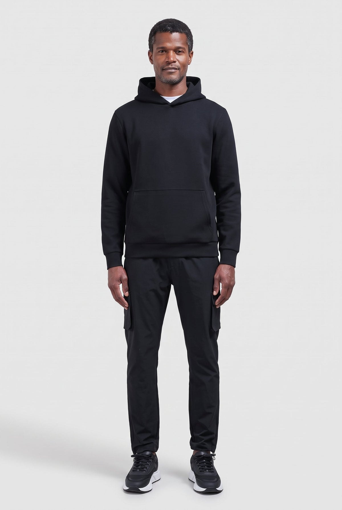 Pantalón cargo slim de hombre negro en ripstop - imagen 2