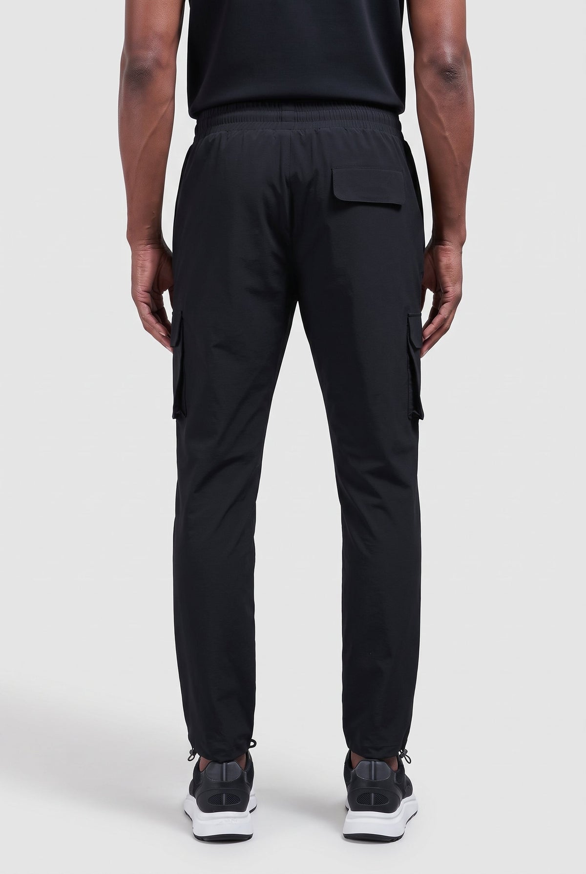 Pantalón cargo slim de hombre negro en ripstop - imagen 3