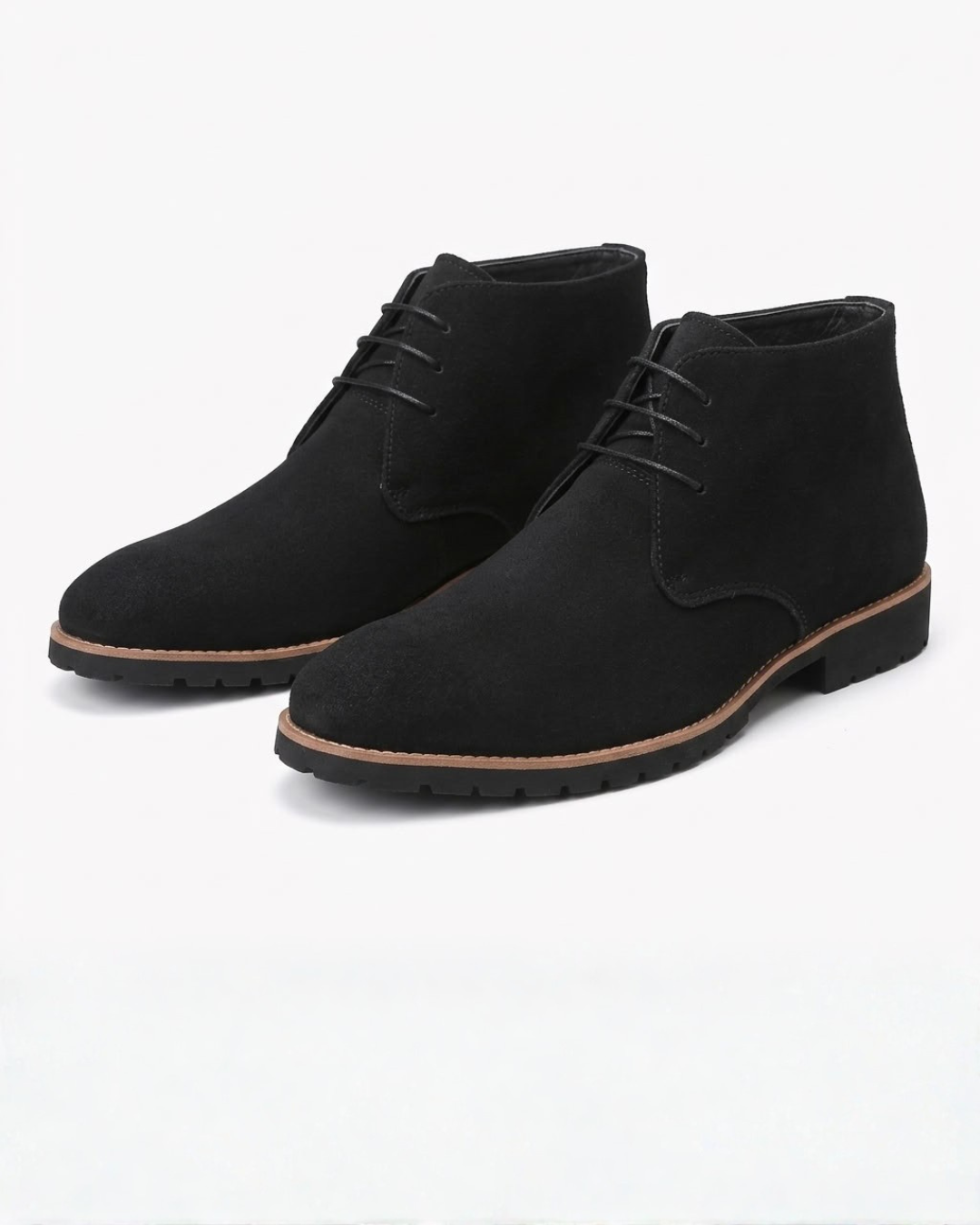 Mario | Botines Chukka de Hombre Efecto Ante con Cordones - Negro