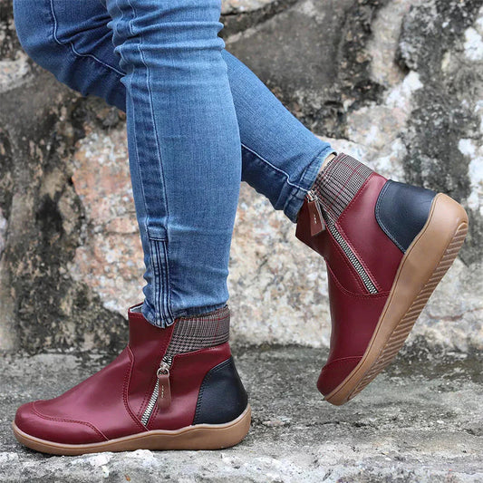 Marisa | Botines de Invierno con Forro de Felpa y Suela Antideslizante - Burdeos