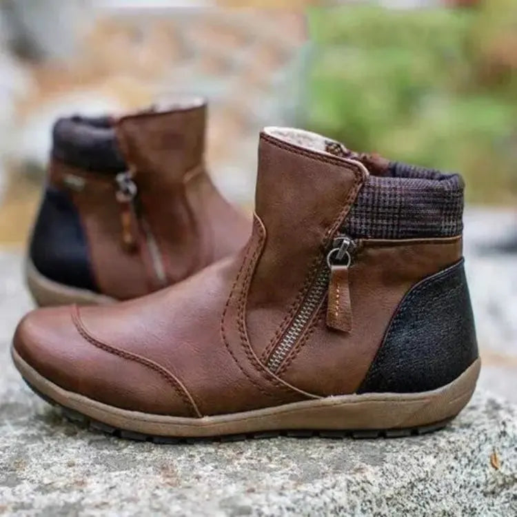 Marisa | Botines de Invierno con Forro de Felpa y Suela Antideslizante - Marrón