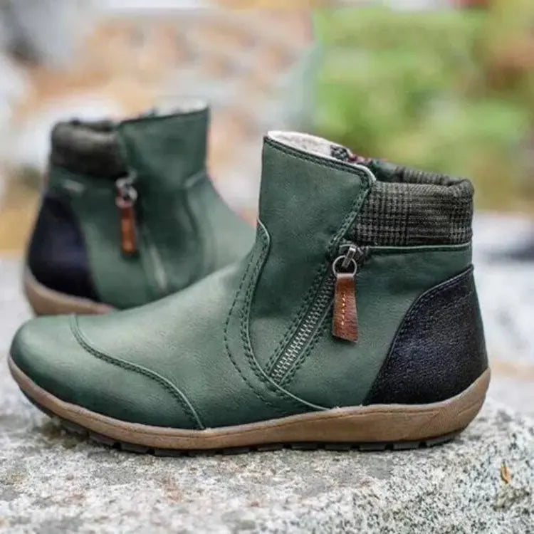 Marisa | Botines de Invierno con Forro de Felpa y Suela Antideslizante - Verde