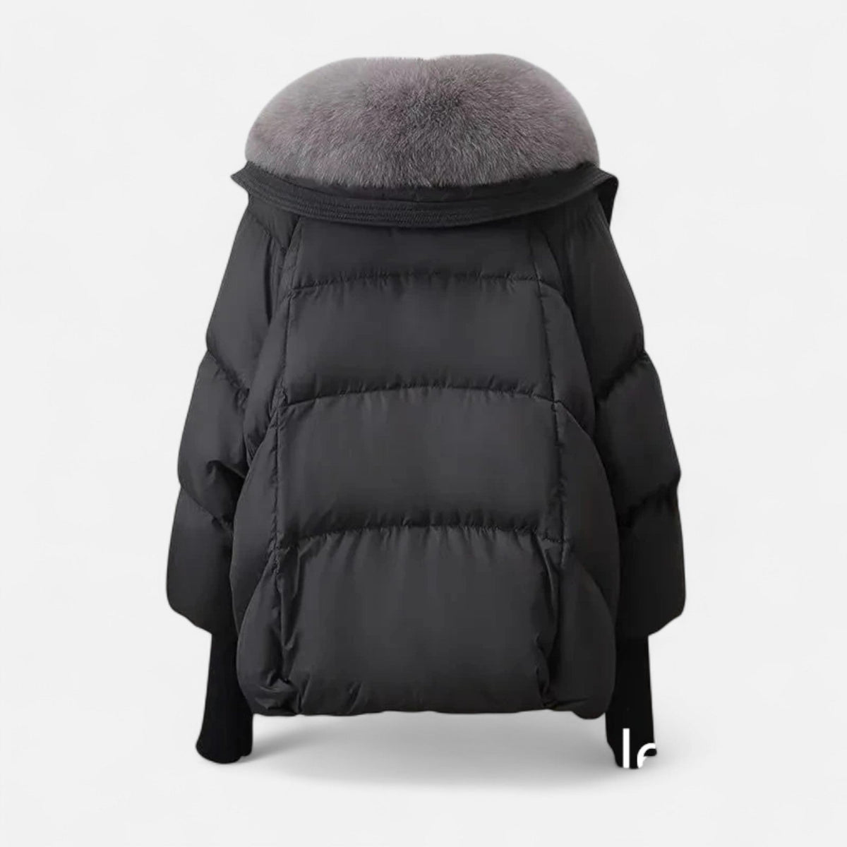 Abrigo Acolchado con Cuello de Pelo Sintético y Puños de Punto