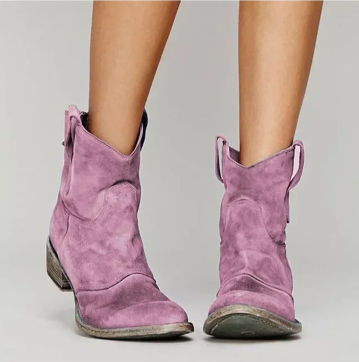 Minerva | Botines Camperos Efecto Ante Envejecido con Tiradores - Rosa