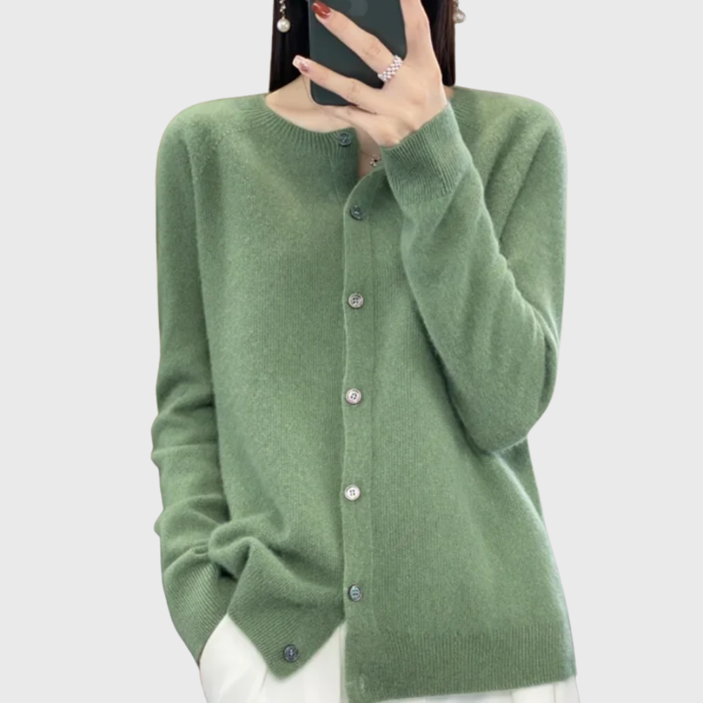 Cárdigan de Punto Fino Tacto Merino con Botones - vista 1